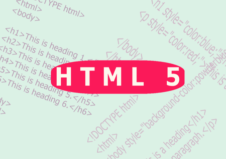 HTML 5 word cloud,business and internet conceptの写真素材