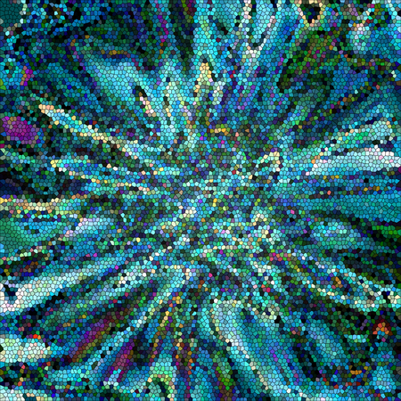 Abstract coloring background of the horizon gradient with visual wave,shear,stained glass,pinch and lighting effectsの写真素材