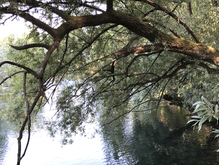 Travel to Europe under summer, Bihac in the Bosnia and Herzegovina.Riverside of river Una in Bihacの写真素材