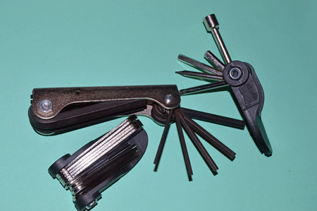 Colorful Hex Keys on the table as background