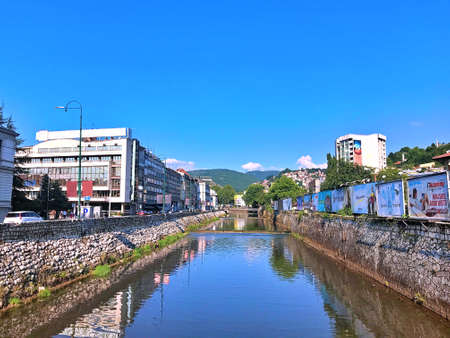 Travel to Europe under summer on holiday,Sarajevo in Bosnia and Herzegovinaのeditorial素材