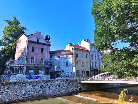 Travel to Europe under summer on holiday,Sarajevo in Bosnia and Herzegovinaのeditorial素材