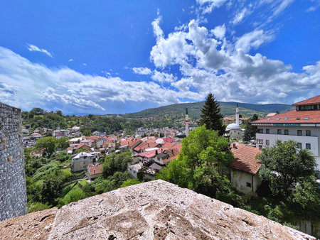 Panoramic view from old castle in the Travnik,Bosnia and Herzegovina. Top destinationの写真素材