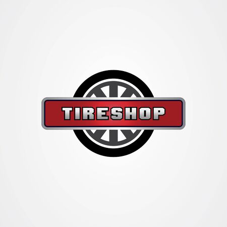 Tire shop logo template. tire icon vector illustration.のイラスト素材