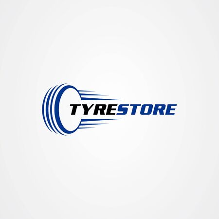 Tire shop logo template. tire icon vector illustration.のイラスト素材