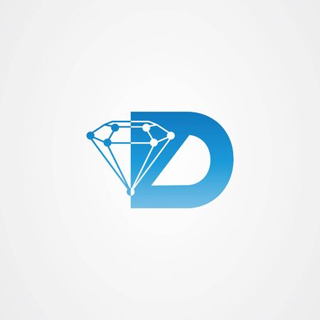 Initial Letter D with Diamond icon logo templateのイラスト素材