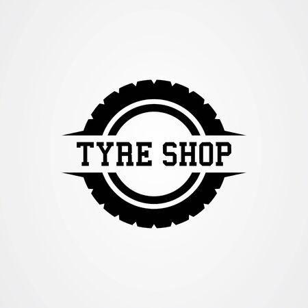 Tire shop logo template. tire icon vector illustration.のイラスト素材