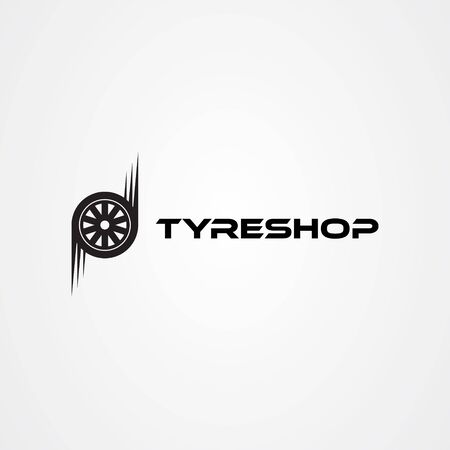 Tire shop logo template. tire icon vector illustration.のイラスト素材