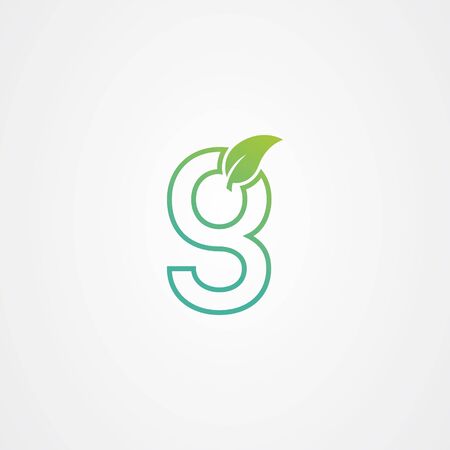 Letter g logo with leaf element, arbor day. ecology conceptのイラスト素材