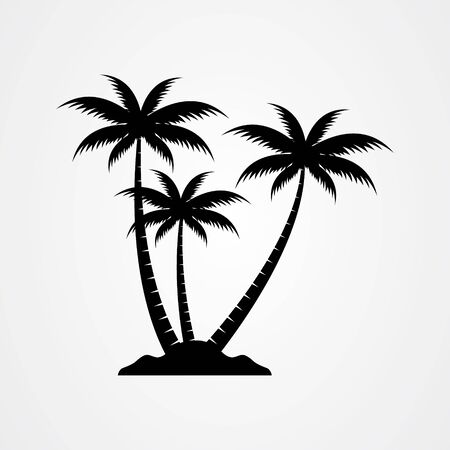Palm tree silhouette icon. simple flat vector illustrationのイラスト素材