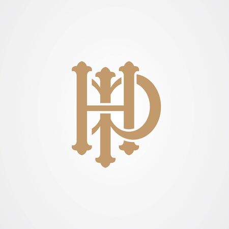 Initial letter. hp or ph letter with classic style design.のイラスト素材