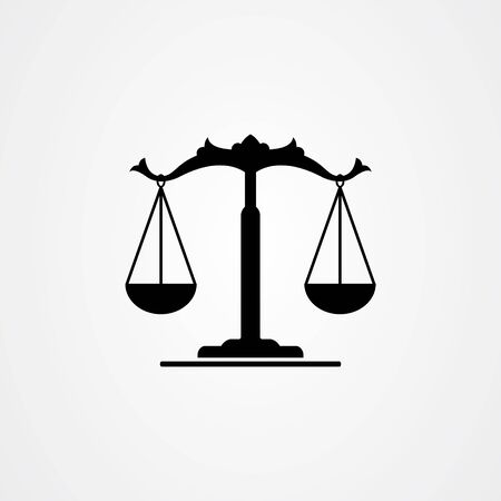 Scale icon, law firm logo template. simple flat vector.のイラスト素材