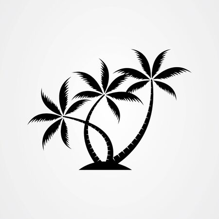 Palm tree silhouette icon. simple flat vector illustrationのイラスト素材
