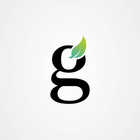 Letter g logo with leaf element, arbor day. ecology conceptのイラスト素材