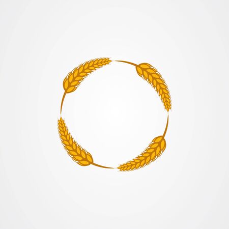 Wheat vector illustration isolated on white backgroundのイラスト素材