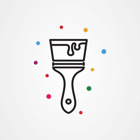 Paint brush icon. simple flat vector illustration.のイラスト素材