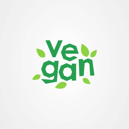 Vegan icon logo design template. vector illustration.のイラスト素材