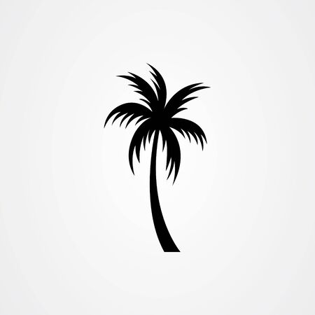 Palm tree silhouette icon. simple flat vector illustrationのイラスト素材