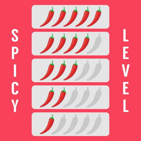 chili pepper icon, spicy level vector illustration.のイラスト素材