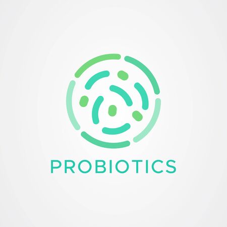 Probiotics bacteria logo design. Healthy nutrition ingredient for therapeuticのイラスト素材