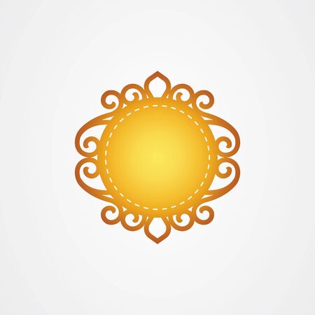 Circular icon template with a classic filigreeのイラスト素材