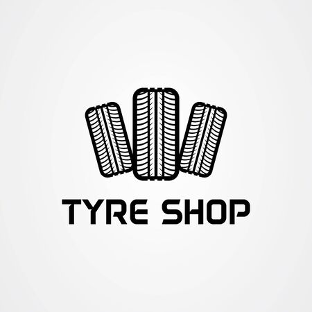 Tire shop logo template. tire icon vector illustration.のイラスト素材