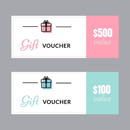 Gift voucher template design. vector illustration.のイラスト素材
