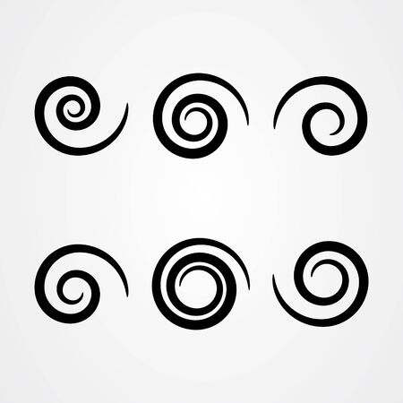 Set of floral swirl icon vector designのイラスト素材