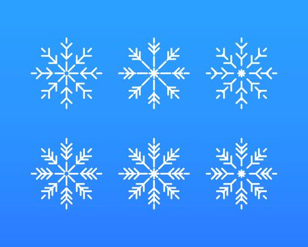 Set of snowflakes icons vector. Winter design elements.のイラスト素材