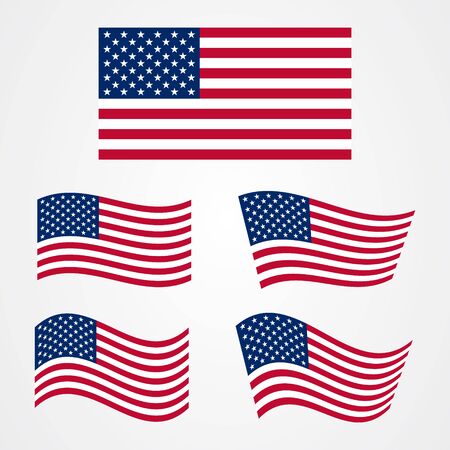 United states of america flag vectorのイラスト素材