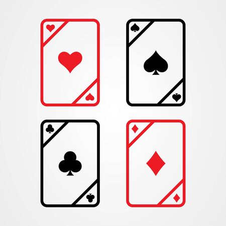 Playing card icon logo design, casino symbol vector illustrationのイラスト素材