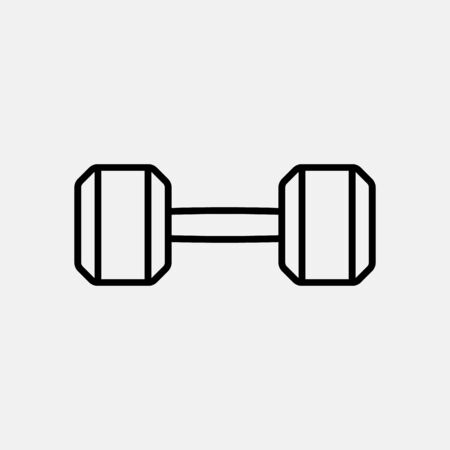 Dumbbell icon logo design. weight training equipment symbol.のイラスト素材