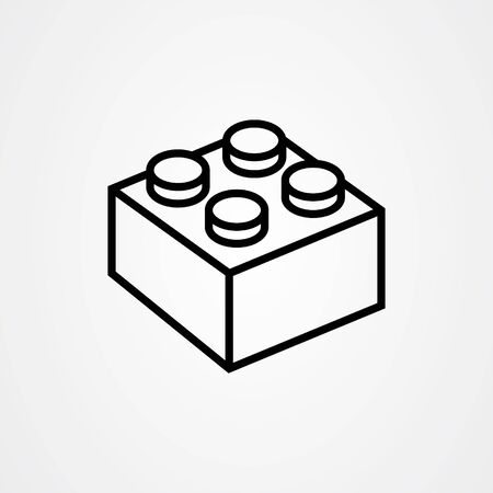 Children brick toys or building block icon vector illustrationのイラスト素材