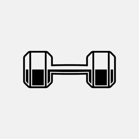 Dumbbell icon logo design. weight training equipment symbol.のイラスト素材