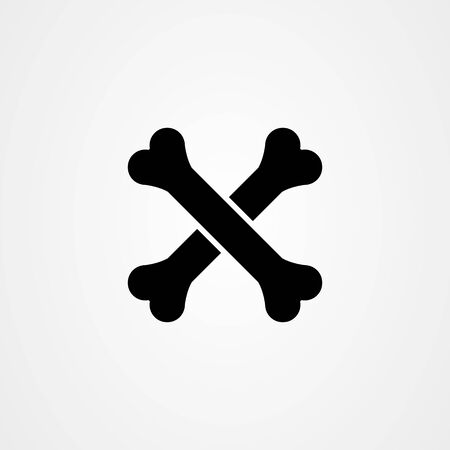 Crossbones icon logo design. flat vector illustrationのイラスト素材