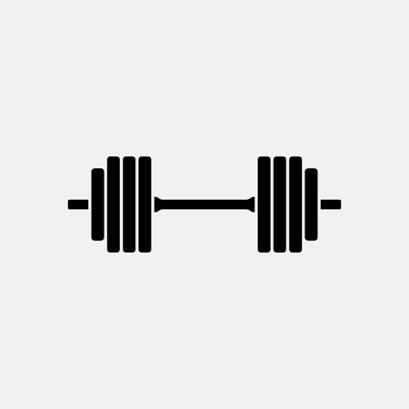 Barbell icon logo design. weight training equipment symbol.のイラスト素材