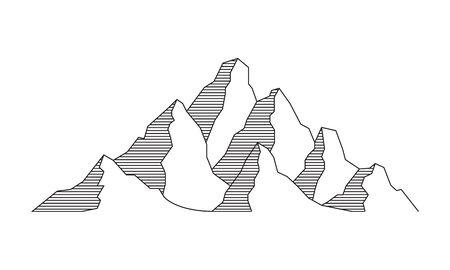 Mountain vector illustration in flat line styleのイラスト素材