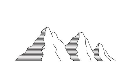 Mountain vector illustration in flat line styleのイラスト素材