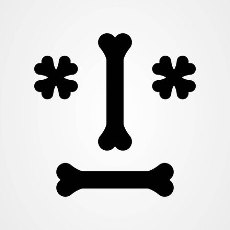 Bone icon logo design. flat vector illustrationのイラスト素材
