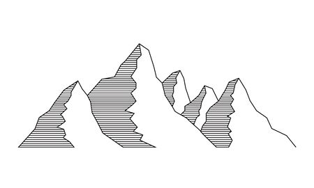 Mountain vector illustration in flat line styleのイラスト素材