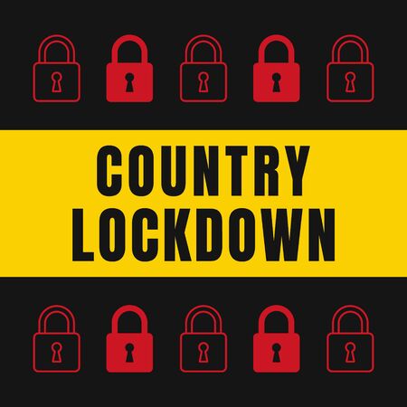 Country lockdown simple flat vector illustrationのイラスト素材