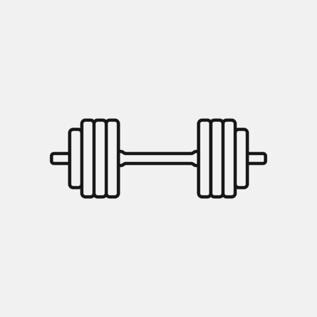 Barbell icon logo design. weight training equipment symbol.のイラスト素材