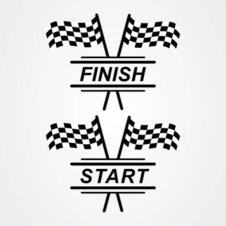 Race flag icon, race symbol. flat vector illustrationのイラスト素材