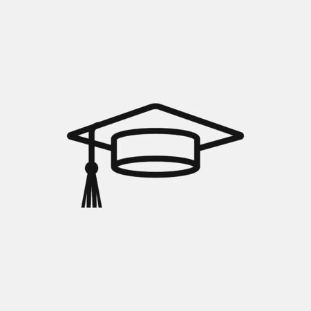 Graduation hat icon logo design. simple flat vector illustrationのイラスト素材