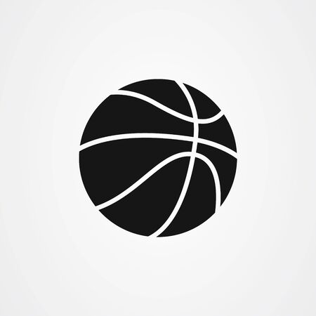 Basket ball icon symbol vector design in negative space styleのイラスト素材