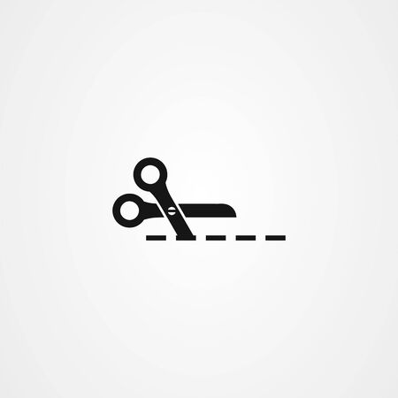 Scissors icon, cut or cutting symbol vector illustrationの写真素材
