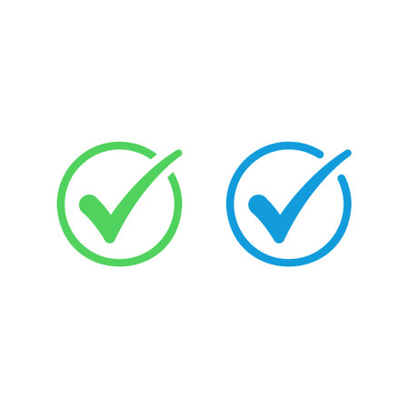 Set of tick or check mark icon vectorのイラスト素材