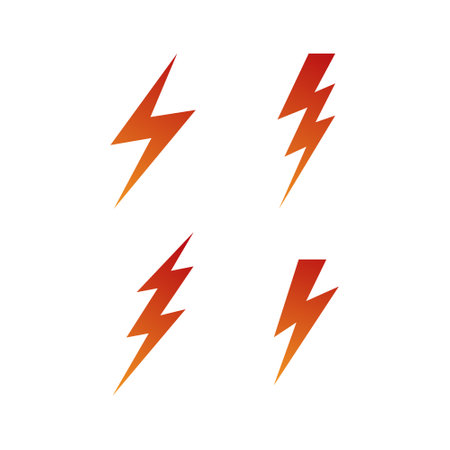 Set of lightning icon vector illustrationのイラスト素材