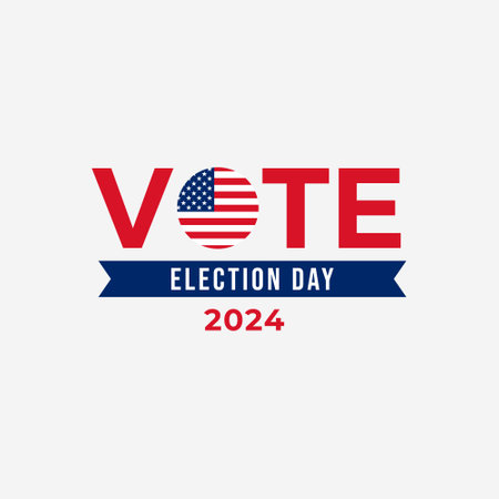 2024 United States of America presidential election vote banner.のイラスト素材