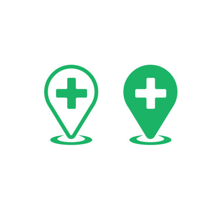 Medical map marker icon vector illustrationのイラスト素材